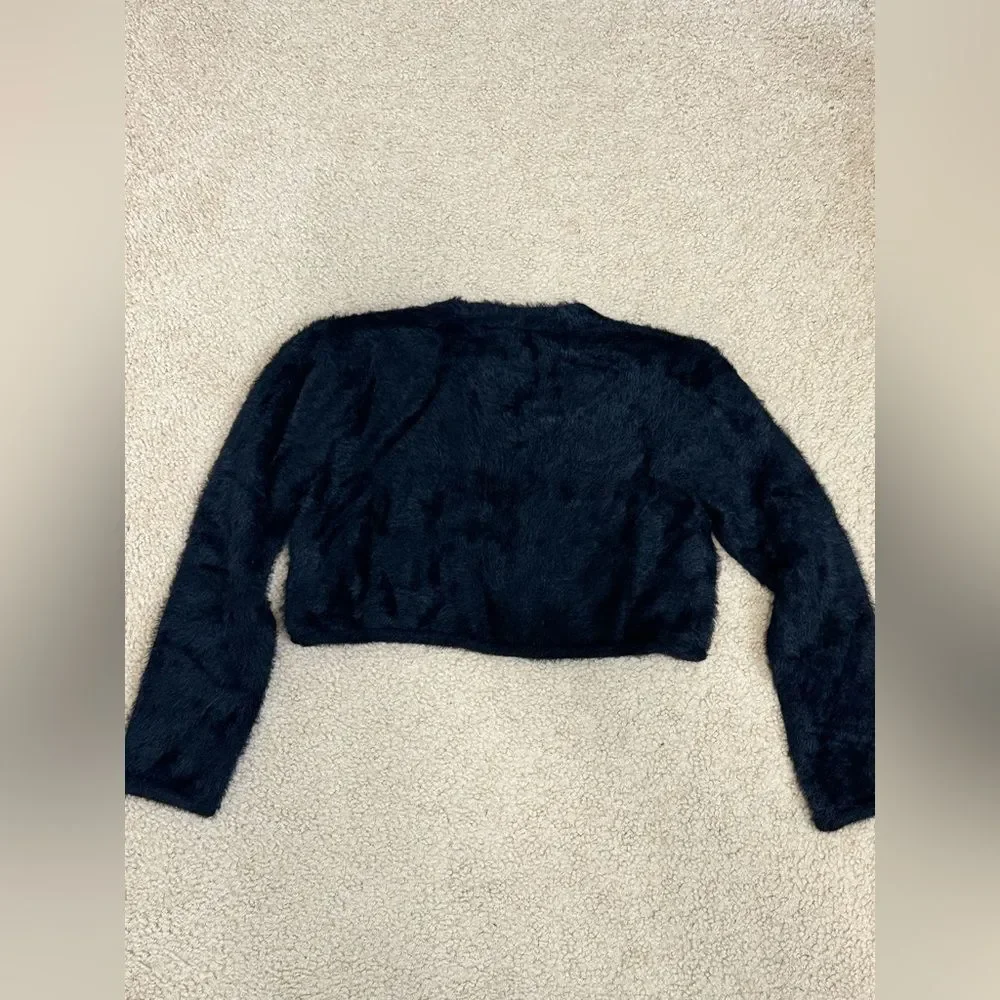NWT Old Navy Cropped V-Neck Eyelash Cardigan Sweater for Girls Sz S/6-7